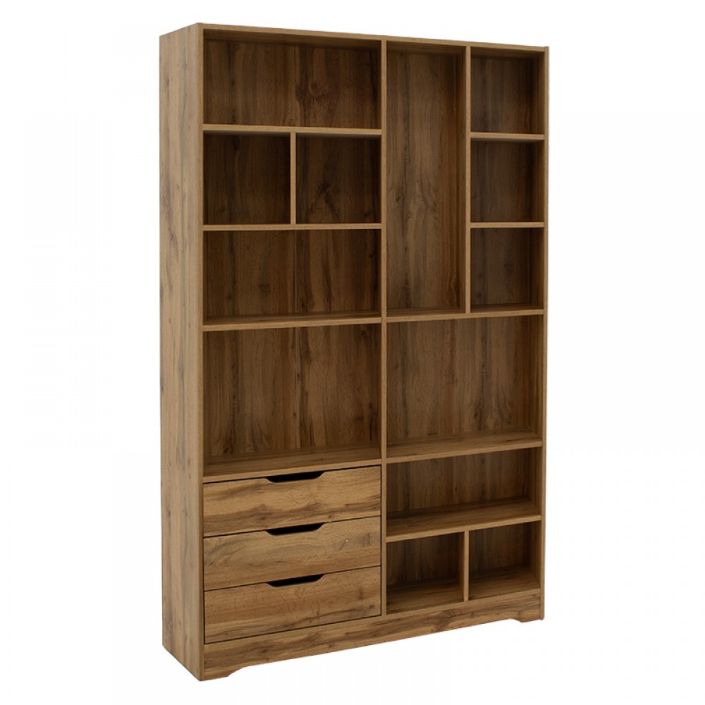 Βιβλιοθήκη Lucinda Pakoworld Oak 120X29.8X180.5Εκ