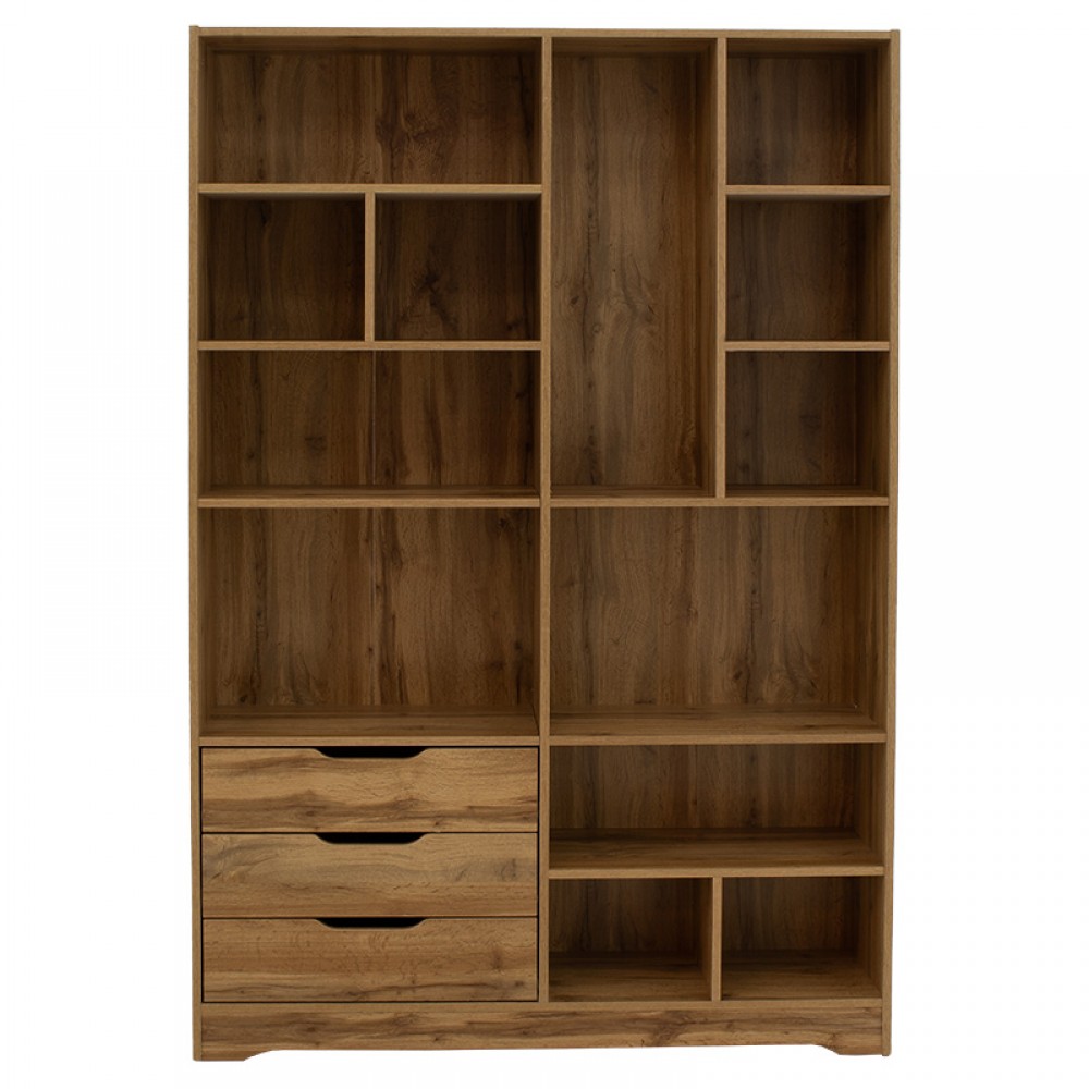 Βιβλιοθήκη Lucinda Pakoworld Oak 120X29.8X180.5Εκ