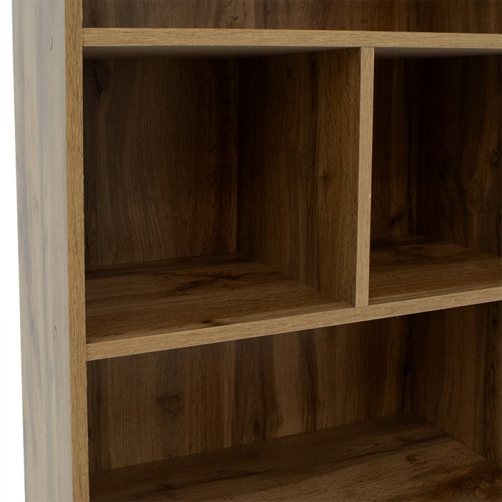 Βιβλιοθήκη Lucinda Pakoworld Oak 120X29.8X180.5Εκ