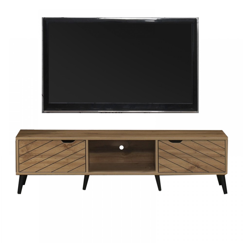 Έπιπλο Τηλεόρασης Thelma Pakoworld Oak Μελαμίνης 150X40X41.6Εκ