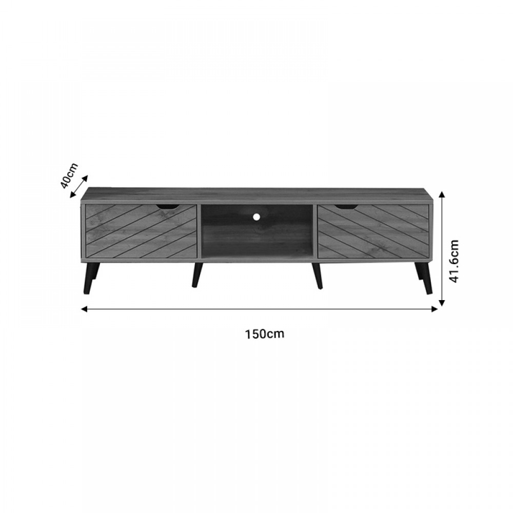 Έπιπλο Τηλεόρασης Thelma Pakoworld Oak Μελαμίνης 150X40X41.6Εκ