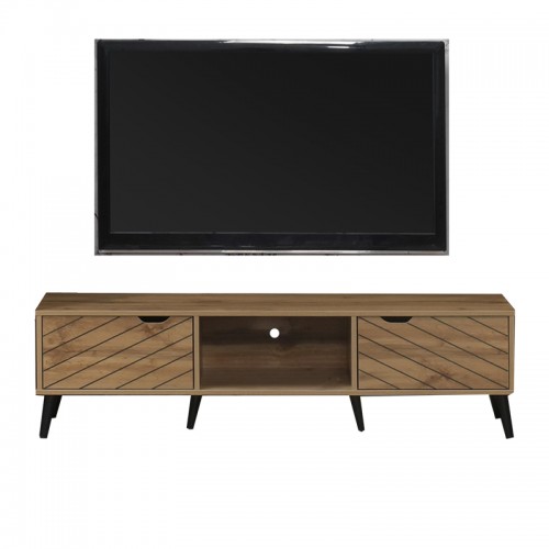 Έπιπλο Τηλεόρασης Thelma Pakoworld Oak Μελαμίνης 150X40X41.6Εκ