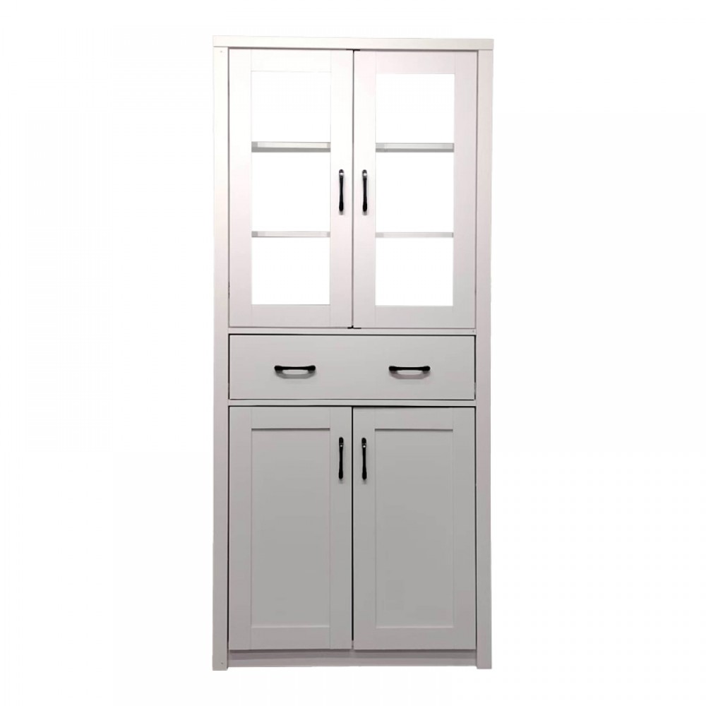 Βιτρίνα-Ντουλάπα Nisso Pakoworld Σε Λευκή Απόχρωση 80X40X183.5Εκ