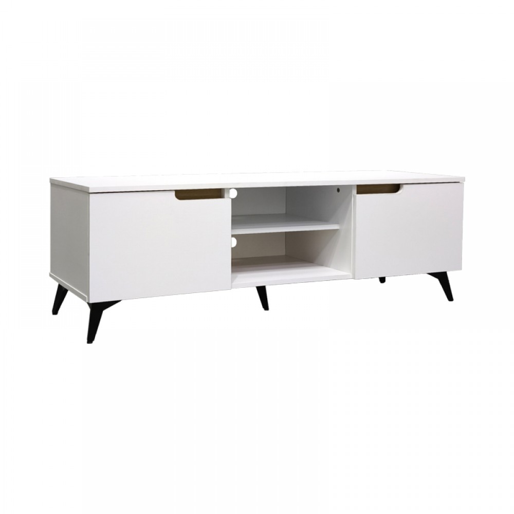Έπιπλο Τηλεόρασης Kemvio Pakoworld  Sonoma-Λευκό 120X38X44Εκ