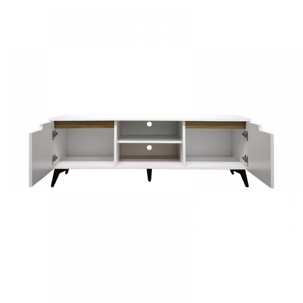 Έπιπλο Τηλεόρασης Kemvio Pakoworld  Sonoma-Λευκό 120X38X44Εκ