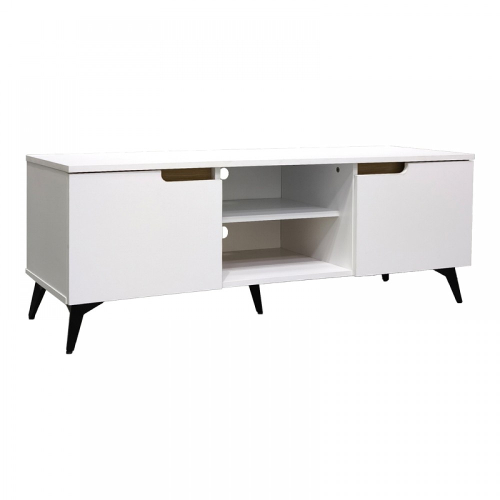 Έπιπλο Τηλεόρασης Kemvio Pakoworld  Sonoma-Λευκό 150X38X44Εκ