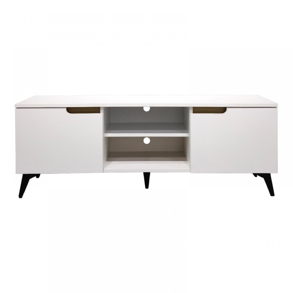 Έπιπλο Τηλεόρασης Kemvio Pakoworld  Sonoma-Λευκό 150X38X44Εκ
