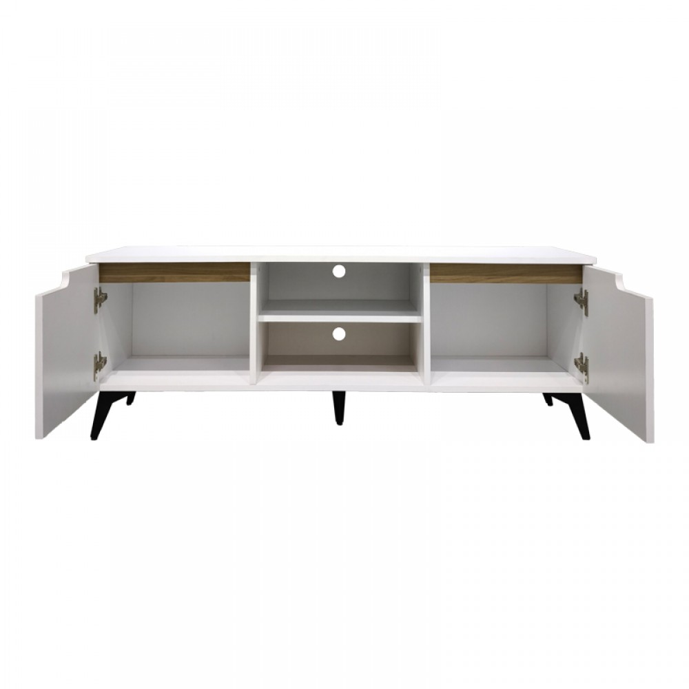 Έπιπλο Τηλεόρασης Kemvio Pakoworld  Sonoma-Λευκό 150X38X44Εκ