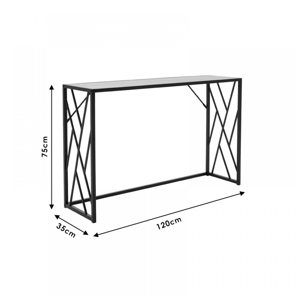 Κονσόλα Ivy Pakoworld Χρώμα Καρυδί-Μαύρο 120X35X75Εκ