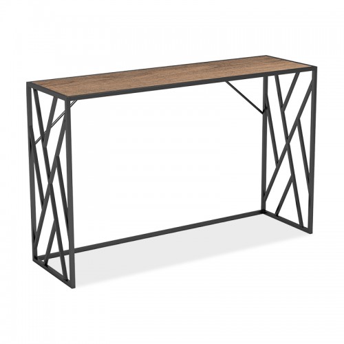 Κονσόλα Ivy Pakoworld Χρώμα Καρυδί-Μαύρο 120X35X75Εκ