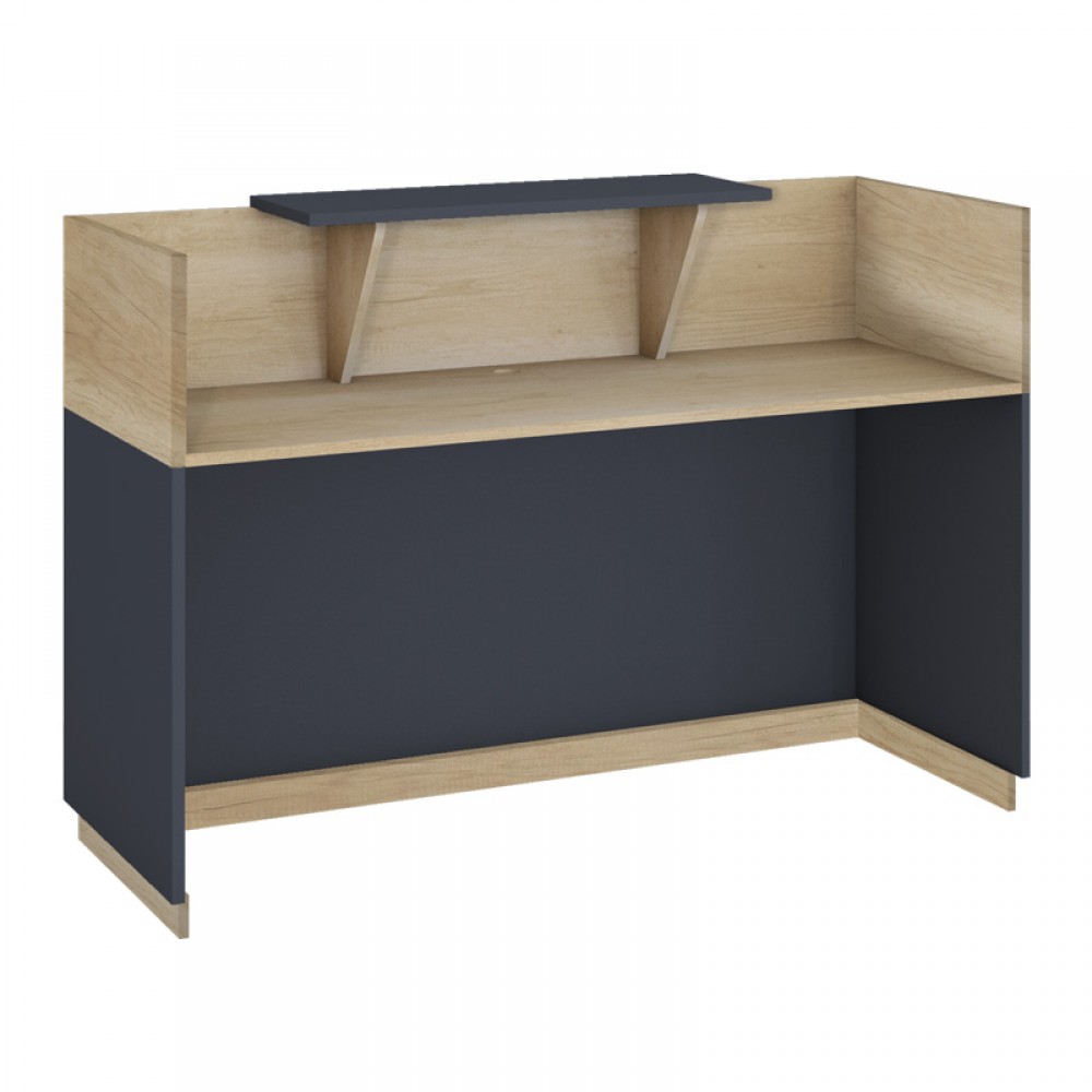 Γραφείο Reception Lotus Pakoworld Σε Χρώμα Φυσικό - Ανθρακί 200X70X110Εκ