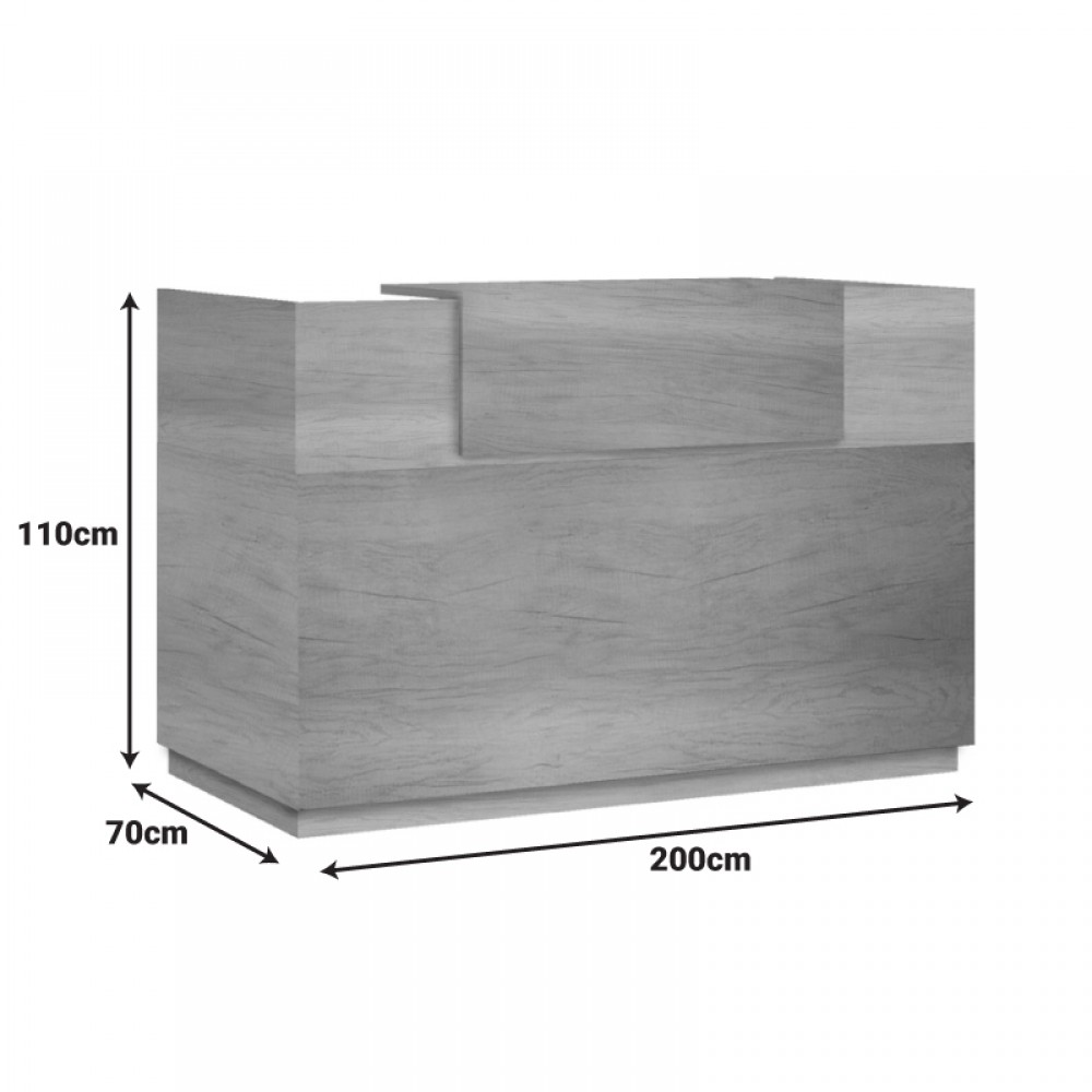 Γραφείο Reception Lotus Pakoworld Σε Χρώμα Φυσικό 200X70X110Εκ