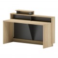 Γραφείο Reception Lotus Pakoworld Σε Φυσική-Ανθρακί Απόχρωση 160X60X105Εκ