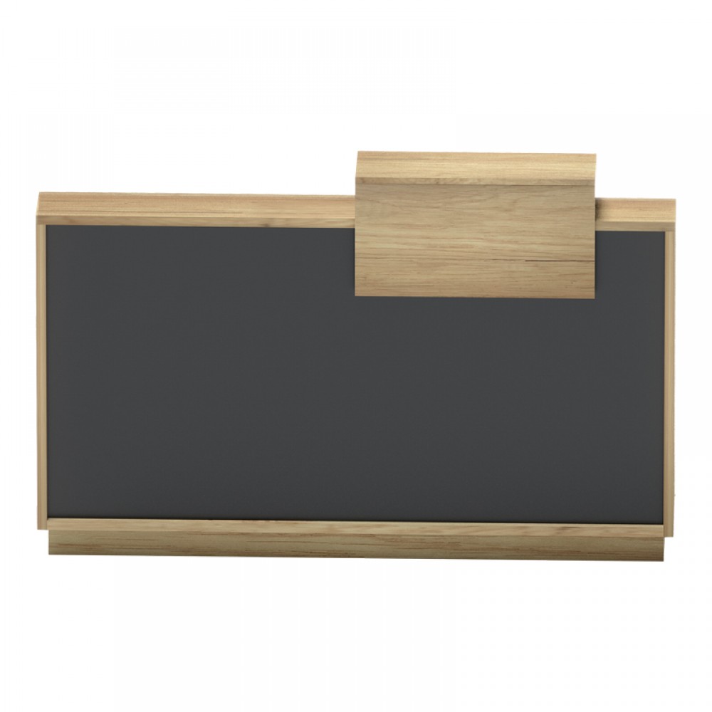 Γραφείο Reception Lotus Pakoworld Σε Φυσική-Ανθρακί Απόχρωση 160X60X105Εκ