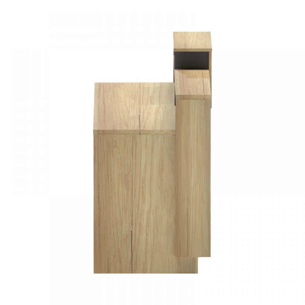 Γραφείο Reception Lotus Pakoworld Σε Φυσική-Ανθρακί Απόχρωση 160X60X105Εκ