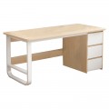 Γραφείο Salto Pakoworld Με Συρταριέρα Mdf Φυσικό-Λευκό 120X48X74Εκ