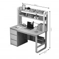 Γραφείο Soco Pakoworld Με Ραφιέρα-Mdf Φυσικό-Λευκό 120X50X147Εκ