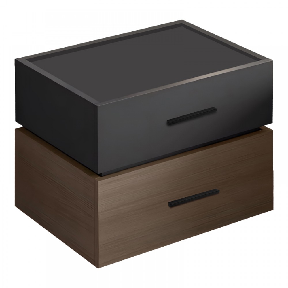 Κομοδίνο Sonlen Pakoworld Mdf Σε Sonoma-Ανθρακί Απόχρωση 60X40X44.5Εκ
