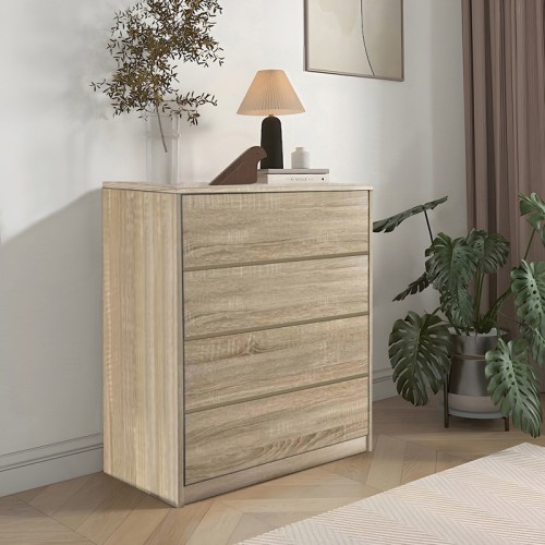 Συρταριέρα Kuanger Pakoworld Mdf Σε Φυσική Απόχρωση 80X40X89Εκ