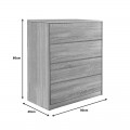 Συρταριέρα Kuanger Pakoworld Mdf Σε Φυσική Απόχρωση 80X40X89Εκ