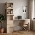 Γραφείο Με Βιβλιοθήκη Cliner Pakoworld Sonoma 140X50X180Εκ