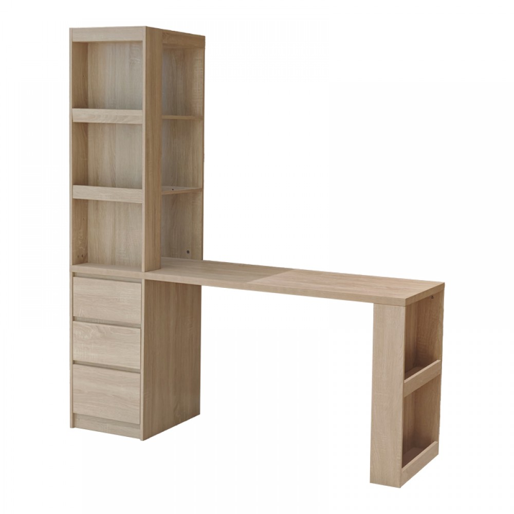 Γραφείο Με Βιβλιοθήκη Cliner Pakoworld Sonoma 140X50X180Εκ