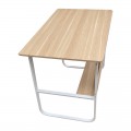 Γραφείο Εργασίας Kela Pakoworld Mdf Σε Oak Απόχρωση Με Λευκό Μέταλλο 100X60X73Εκ
