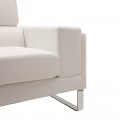 Καναπές Shea Pakoworld 3Θέσιος Pu Ivory-Inox 198X80X87Εκ