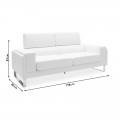 Καναπές Shea Pakoworld 3Θέσιος Pu Ivory-Inox 198X80X87Εκ