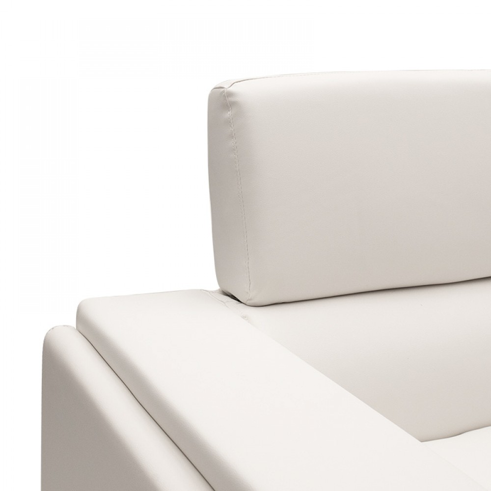 Καναπές Shea Pakoworld 2Θέσιος Pu Ivory-Inox 158X80X87Εκ