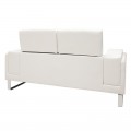 Καναπές Shea Pakoworld 2Θέσιος Pu Ivory-Inox 158X80X87Εκ