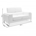 Καναπές Shea Pakoworld 2Θέσιος Pu Ivory-Inox 158X80X87Εκ