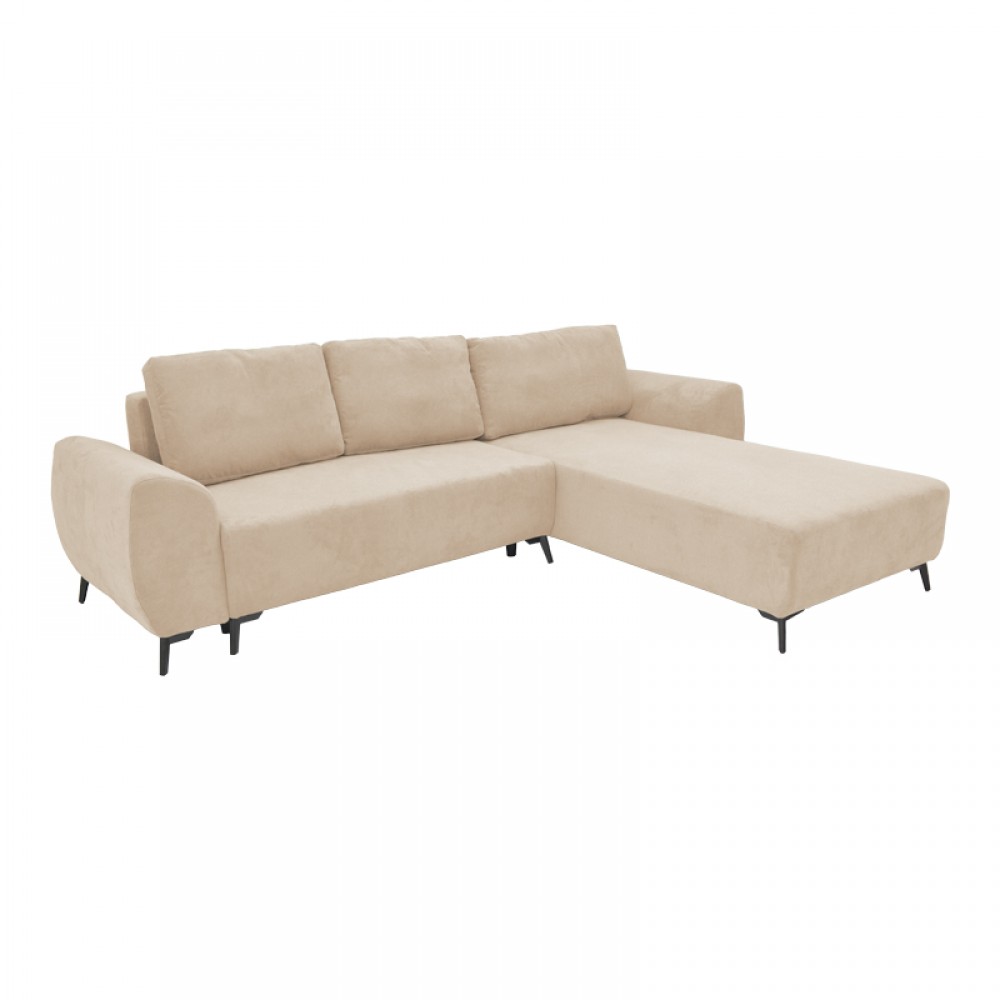 Kαναπές Κρεβάτι Τριθέσιος Αναστρέψιμος Settee Pakoworld Ύφασμα Με Αποθηκευτικό Χώρο Σε Μπεζ Απόχρωση 286X204X93Εκ