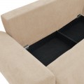 Kαναπές Κρεβάτι Τριθέσιος Αναστρέψιμος Settee Pakoworld Ύφασμα Με Αποθηκευτικό Χώρο Σε Μπεζ Απόχρωση 286X204X93Εκ