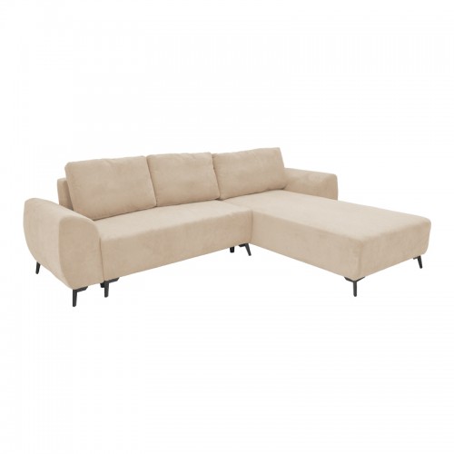 Kαναπές Κρεβάτι Τριθέσιος Αναστρέψιμος Settee Pakoworld Ύφασμα Με Αποθηκευτικό Χώρο Σε Μπεζ Απόχρωση 286X204X93Εκ