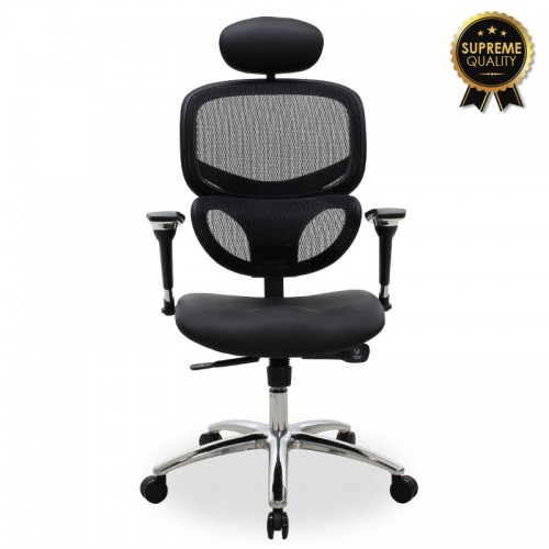 Καρέκλα Γραφείου Διευθυντή Freedom Pakoworld Premium Quality Μαύρο Pu-Mesh