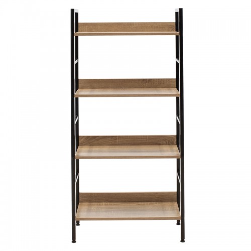 Βιβλιοθήκη- Ραφιέρα Ramon Pakoworld Φυσικό-Μαύρο 60X28X125,5Εκ