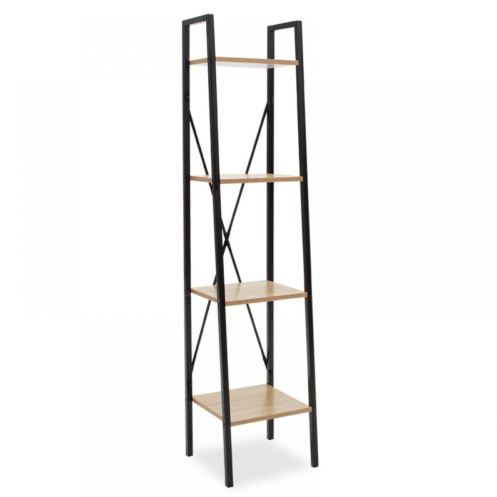 Βιβλιοθήκη Ramon Pakoworld Φυσικό-Μαύρο 34X32,5X148Εκ