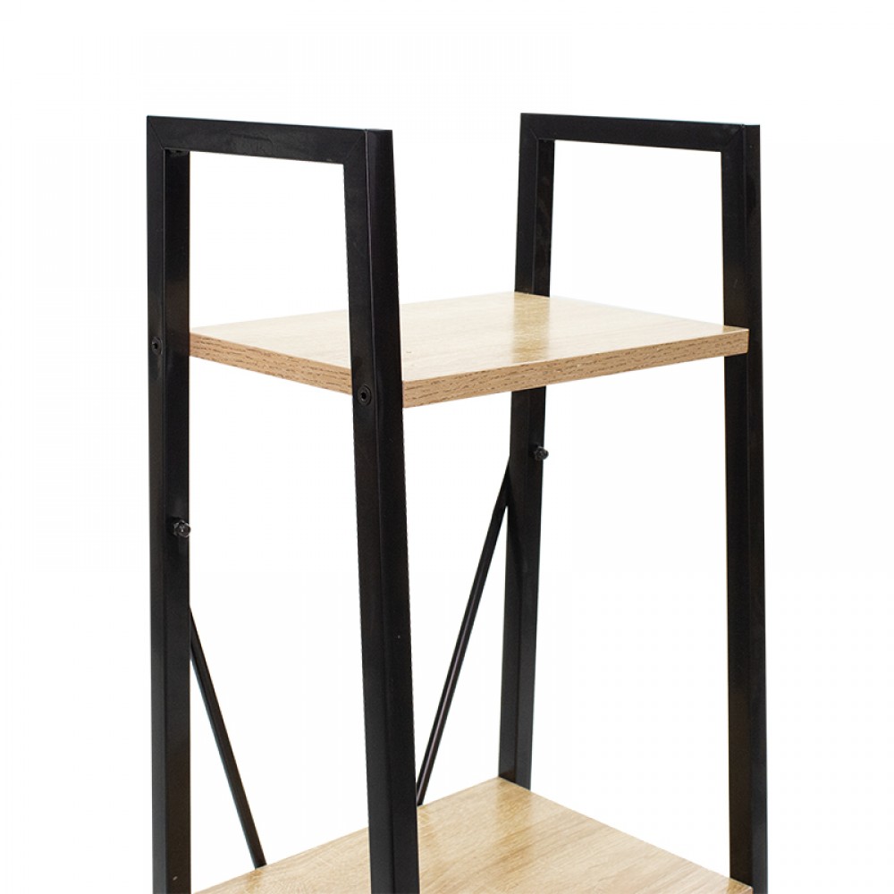 Βιβλιοθήκη Ramon Pakoworld Φυσικό-Μαύρο 34X32,5X148Εκ