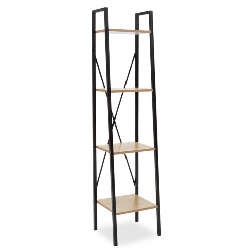 Βιβλιοθήκη Ramon Pakoworld Φυσικό-Μαύρο 34X32,5X148Εκ