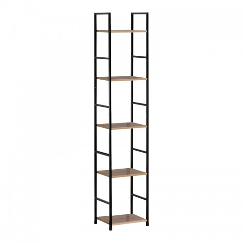 Βιβλιοθήκη Azuel Pakoworld Φυσικό-Μαύρο Μέταλλο 29X23.5X144Εκ