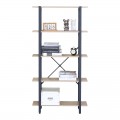 Βιβλιοθήκη Nebranzo Pakoworld Oak Με Μαύρο Μέταλλο 80X34X155.3Εκ