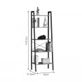 Βιβλιοθήκη Jebia Pakoworld Oak Με Μαύρο Μέταλλο 56X37X172.2Εκ
