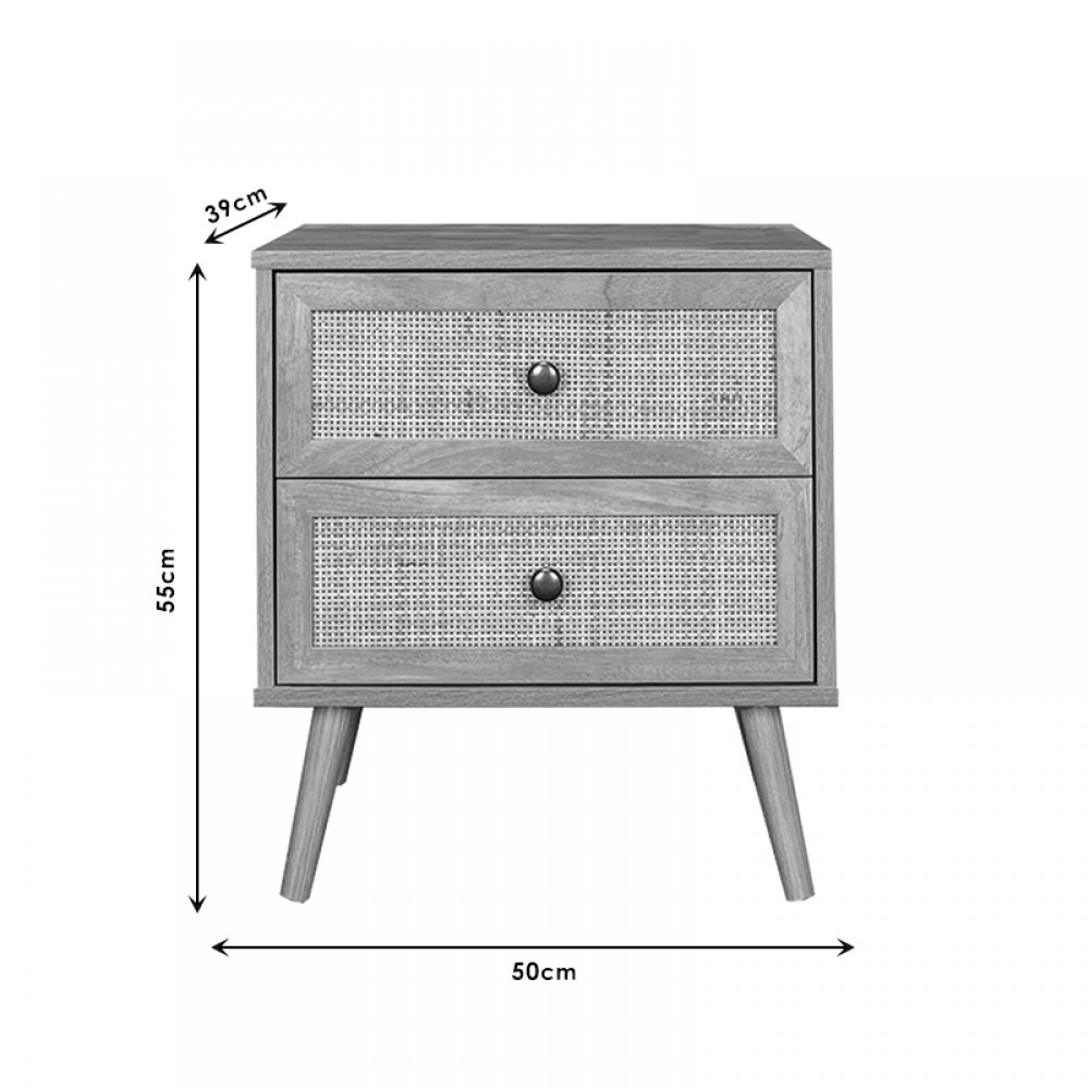 Κομοδίνο Oslo Pakoworld Sonoma 50X39X55Εκ