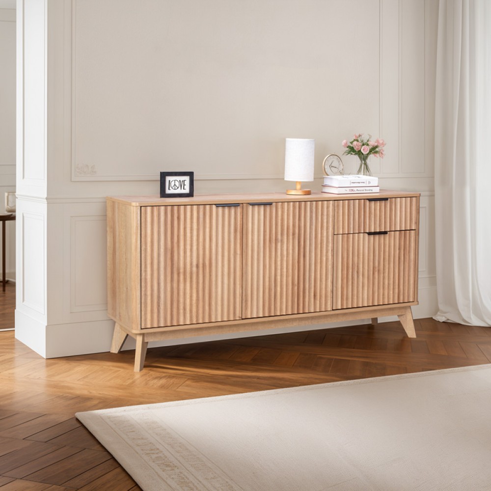 Μπουφές Hamea Pakoworld Mdf Σε Φυσική Απόχρωση 150X39,5X73Εκ