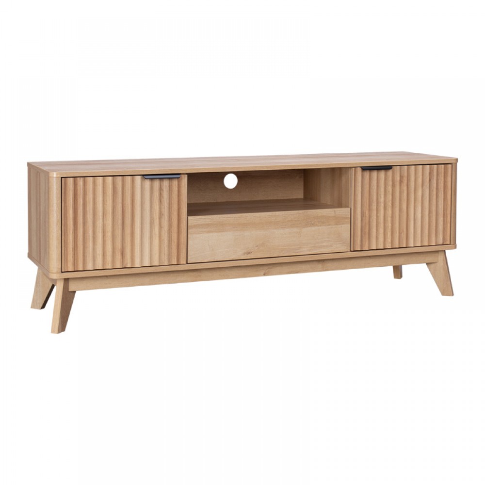 Έπιπλο Τηλεόρασης Hamea Pakoworld Mdf Σε Φυσική Απόχρωση 145X39,5X49Εκ