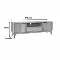Έπιπλο Τηλεόρασης Hamea Pakoworld Mdf Σε Φυσική Απόχρωση 145X39,5X49Εκ