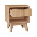 Κομοδίνο Hamea Pakoworld Mdf Σε Φυσική Απόχρωση 45X39.5X50.2Εκ