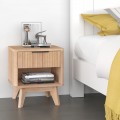 Κομοδίνο Hamea Pakoworld Mdf Σε Φυσική Απόχρωση 45X39.5X50.2Εκ