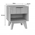 Κομοδίνο Hamea Pakoworld Mdf Σε Φυσική Απόχρωση 45X39.5X50.2Εκ